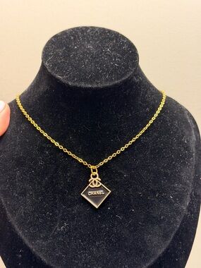 CC charm gold necklace